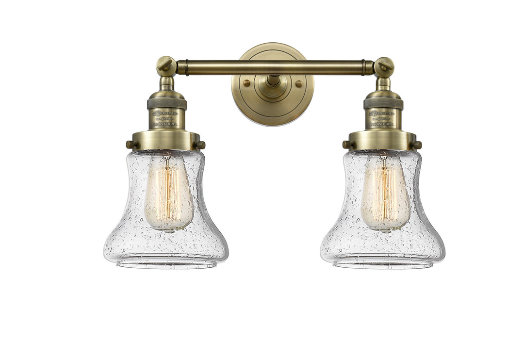 Innovations Franklin Restoration 208-AB-G194 Bath Vanity Light 17 in. wide - Antique Brass