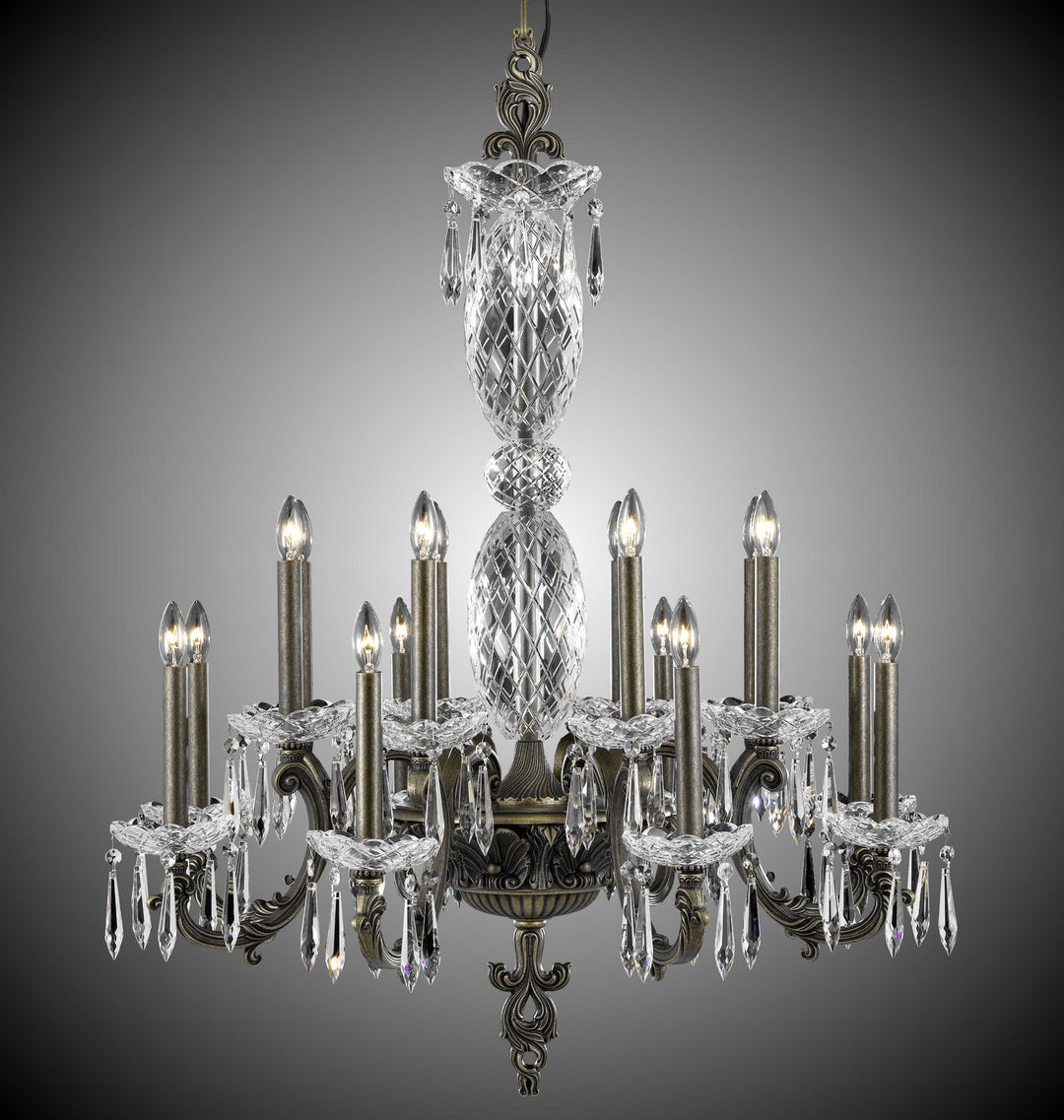 American Brass & Crystal Blairsden CH9007C-U-21S-ST Chandelier Light - Palace Bronze