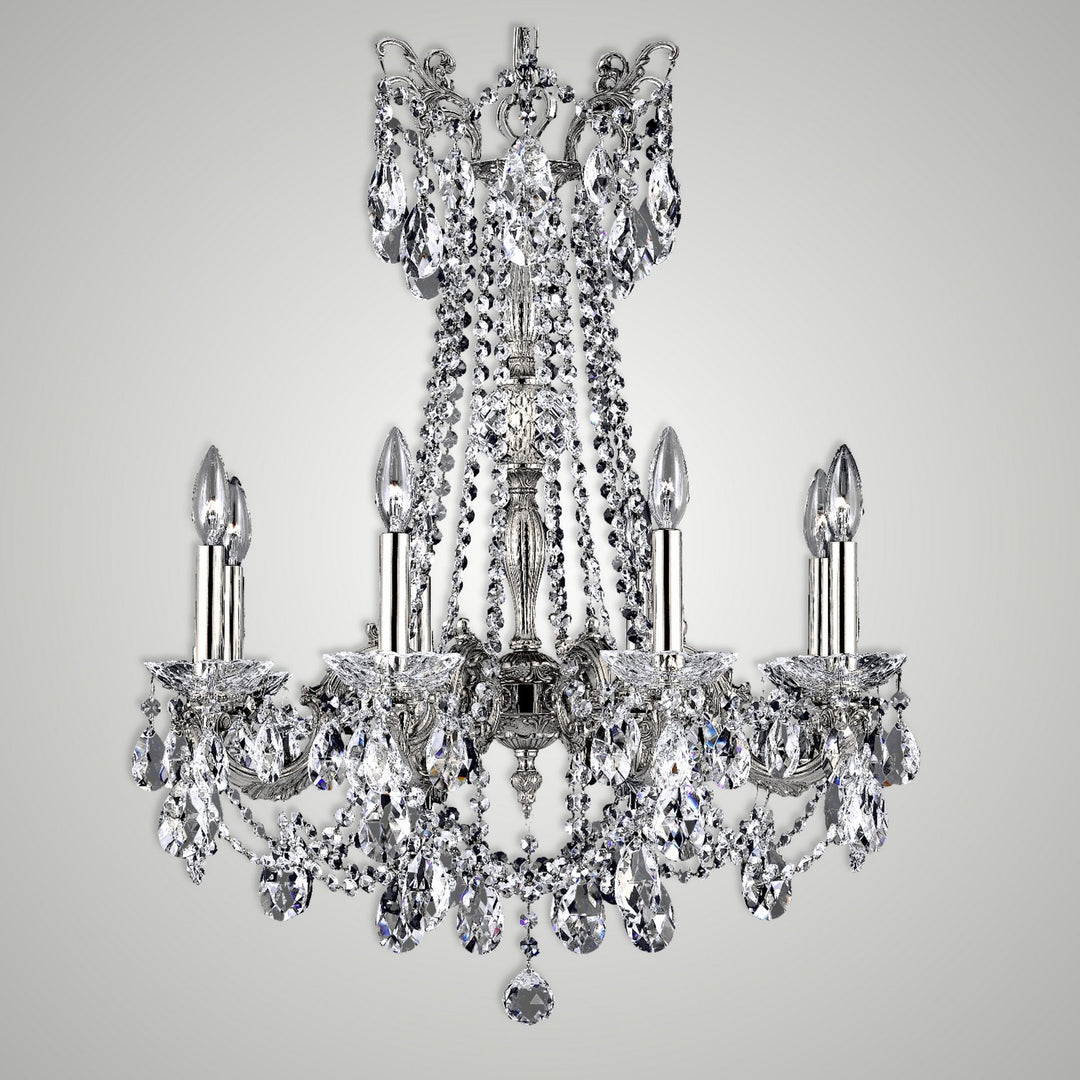 American Brass & Crystal Crystella CH9283-O-08G-ST Chandelier Light - Silver