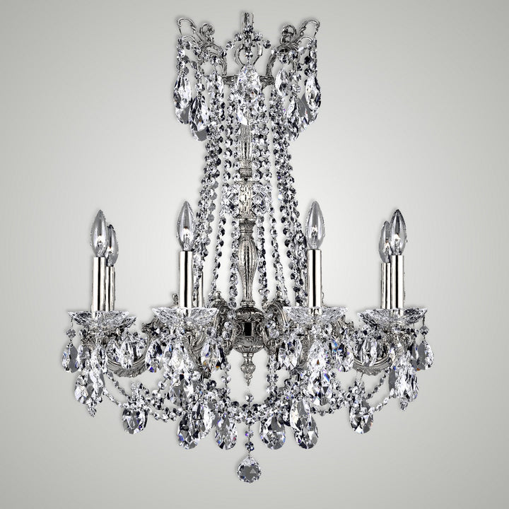 American Brass & Crystal Crystella CH9283-O-08G-ST Chandelier Light - Silver