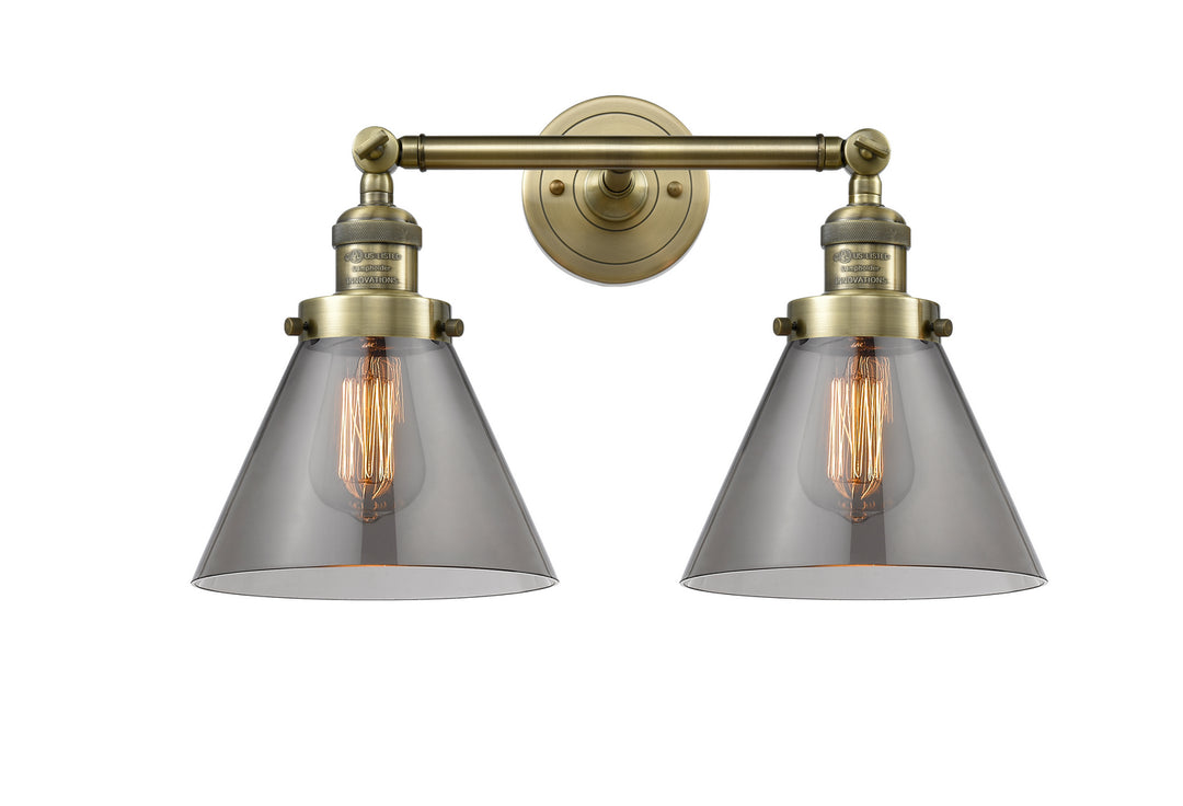 Innovations Franklin Restoration 208-AB-G43 Bath Vanity Light 18 in. wide - Antique Brass