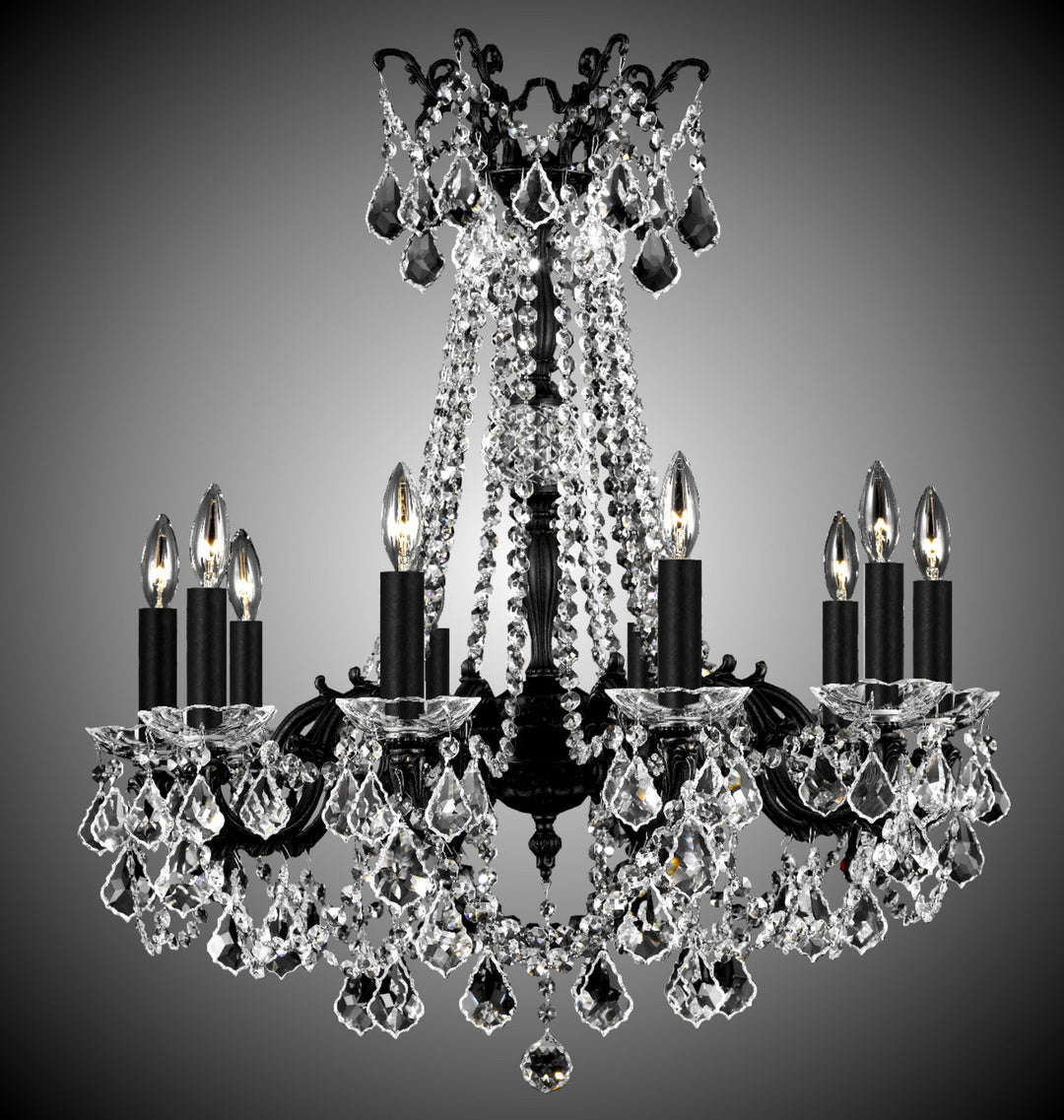 American Brass & Crystal Crystella CH9284-A-23S-ST Chandelier Light - Empire Bronze