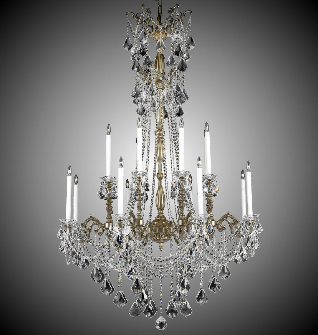 American Brass & Crystal Crystella CH9288-A-03G-PI Chandelier Light - French Gold Glossy