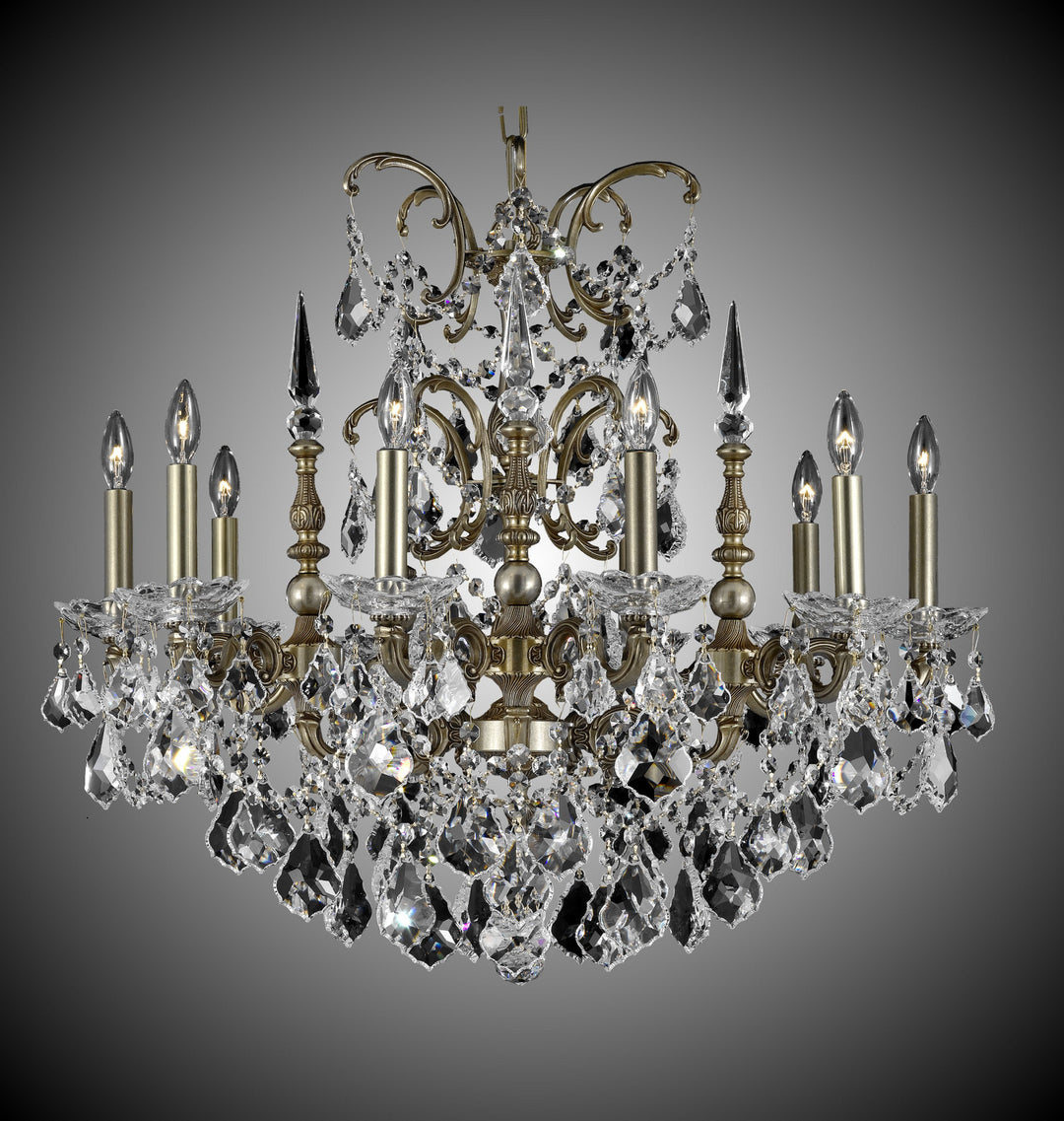 American Brass & Crystal Venetian CH9381-A-03G-ST Chandelier Light - French Gold Glossy