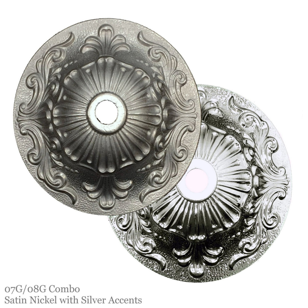 American Brass & Crystal Venetian CH9382-A-07G-08G-ST Chandelier Light - Satin Nickel with Silver
