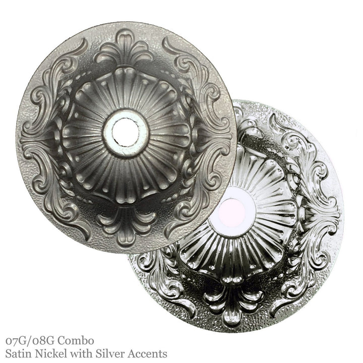 American Brass & Crystal Venetian CH9382-A-07G-08G-ST Chandelier Light - Satin Nickel with Silver