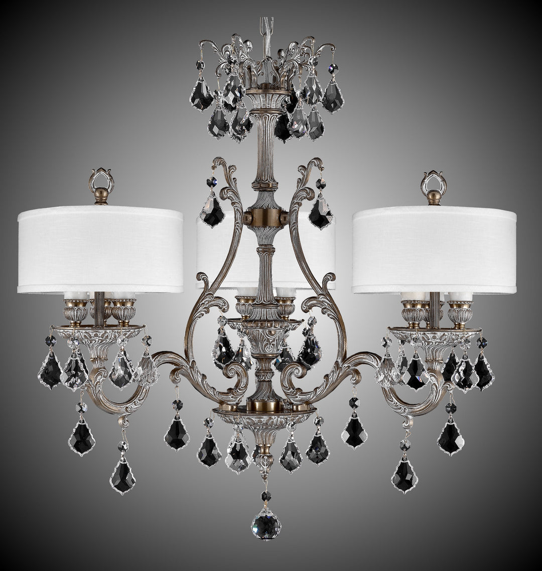 American Brass & Crystal Chateau CH9663-A-04G-PI-HL Chandelier Light - Antique White Glossy