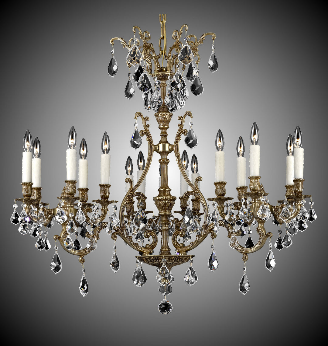 American Brass & Crystal Chateau CH9672-3-A-03G-PI Chandelier Light - French Gold Glossy