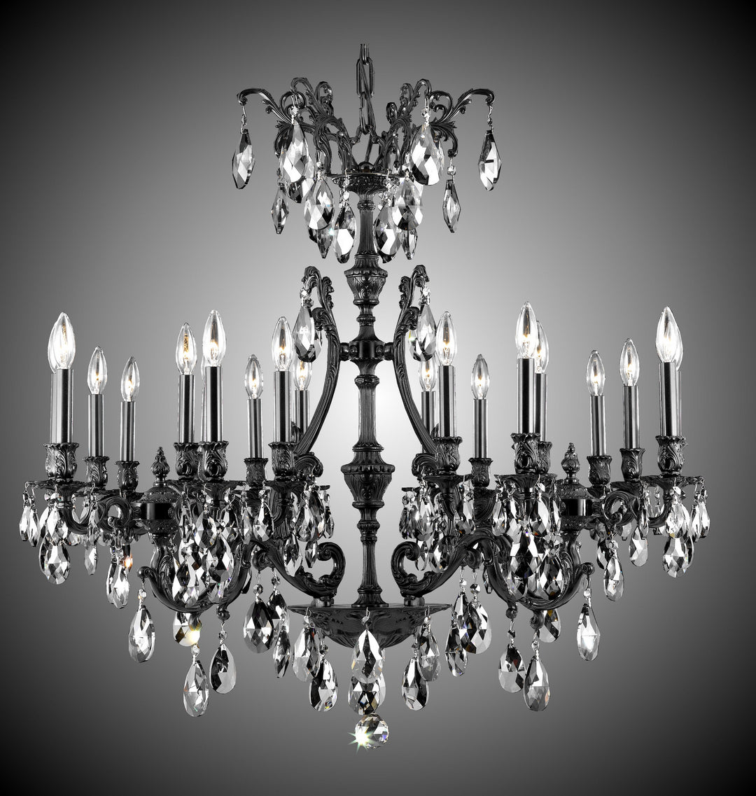 American Brass & Crystal Chateau CH9673-4-OLN-05S-ST Chandelier Light - Old Bronze Satin