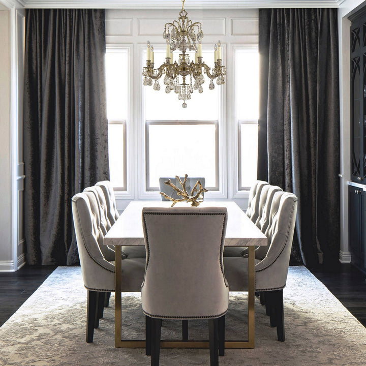 American Brass & Crystal Marlena CH9714-OLN-04G-PI Chandelier Light - Antique White Glossy