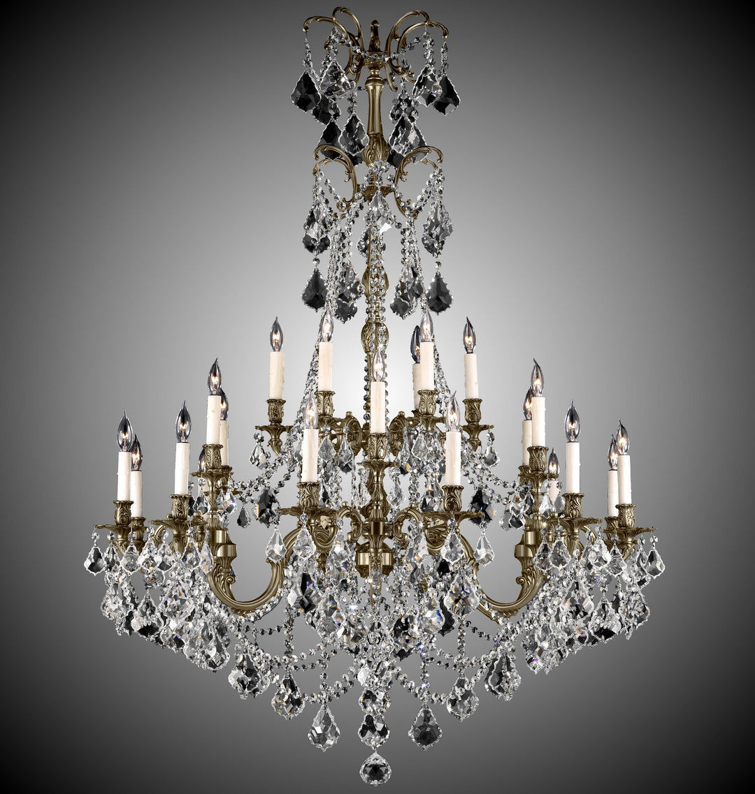 American Brass & Crystal Sterling CH9867-A-02G-PI Chandelier Light - Antique Black Glossy