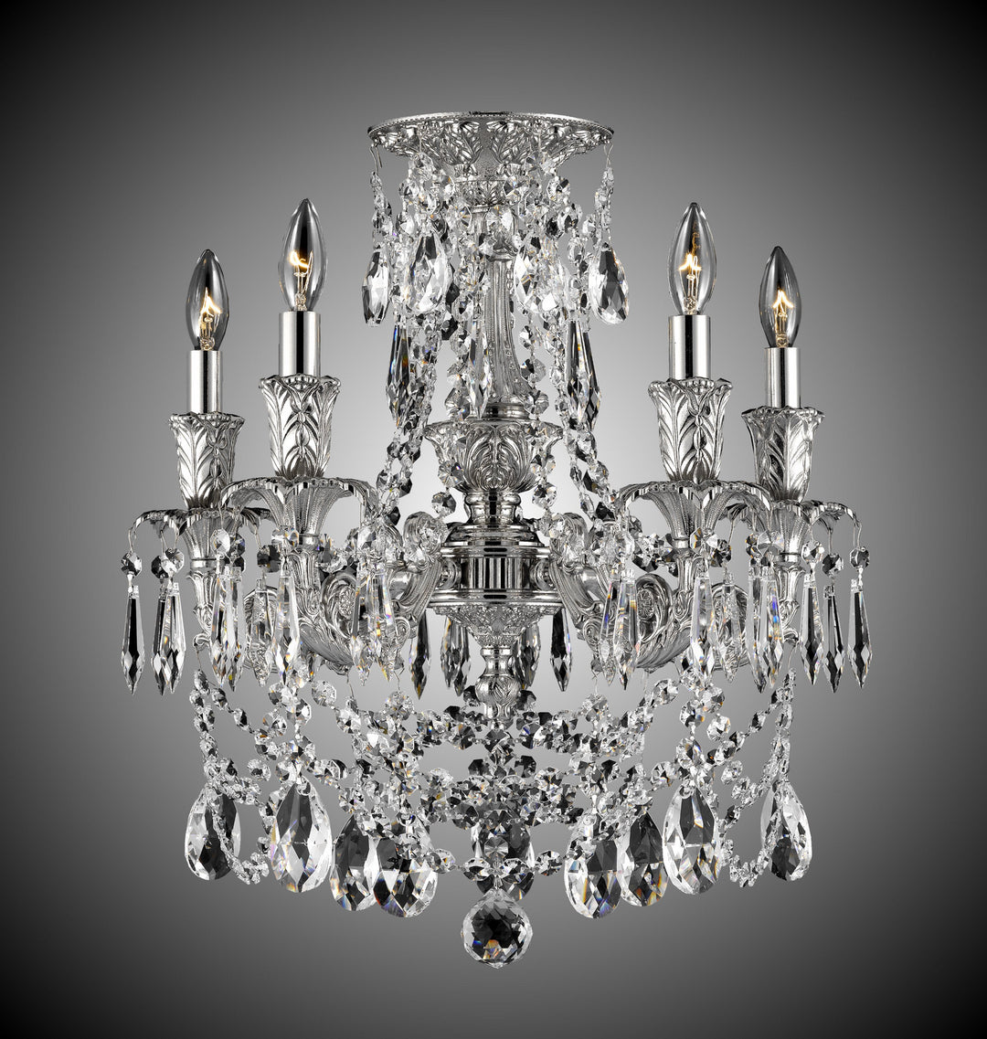American Brass & Crystal Finisterra FM2065-O-08G-ST Ceiling Light - Silver