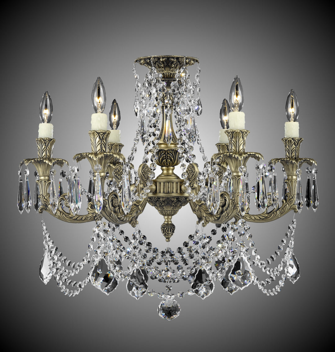 American Brass & Crystal Finisterra FM2066-A-02G-PI Ceiling Light - Antique Black Glossy