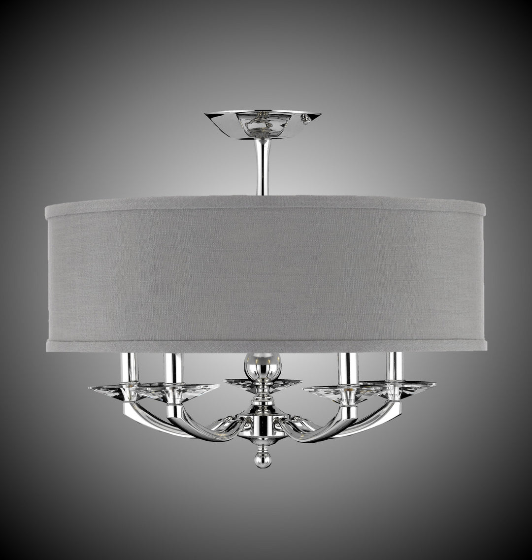 American Brass & Crystal Kensington FM5434-38G-ST-GL Ceiling Light - Polished Nickel