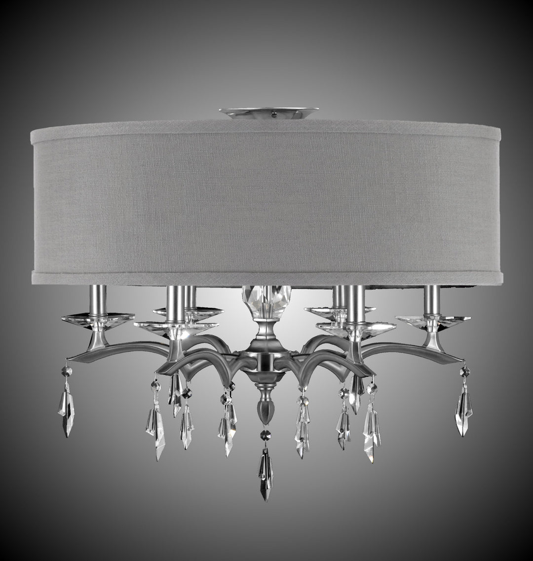 American Brass & Crystal Kaya FM5623-G-37G-ST-GL Ceiling Light - Pewter