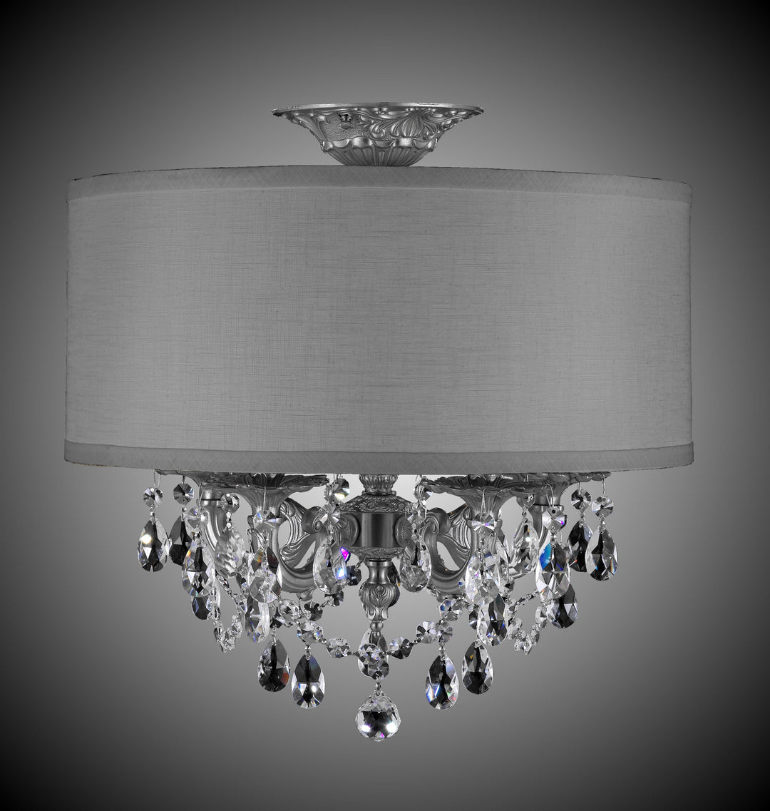 American Brass & Crystal Llydia FM6501-O-07G-PI-GL Ceiling Light - Satin Nickel