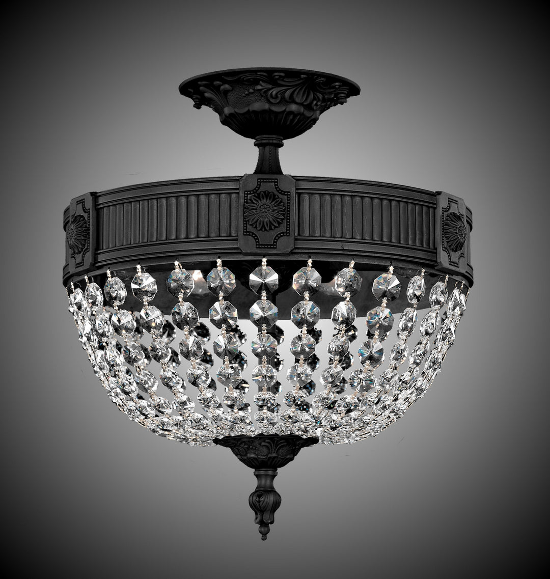 American Brass & Crystal Valencia FM8001-P-05S Ceiling Light - Old Bronze Satin