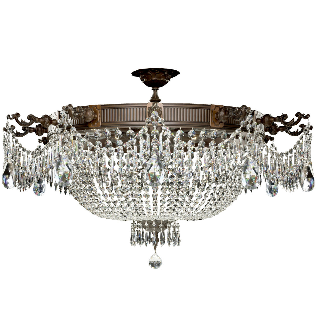 American Brass & Crystal Valencia FM8014-P-13S Ceiling Light - Aged Bronze satin