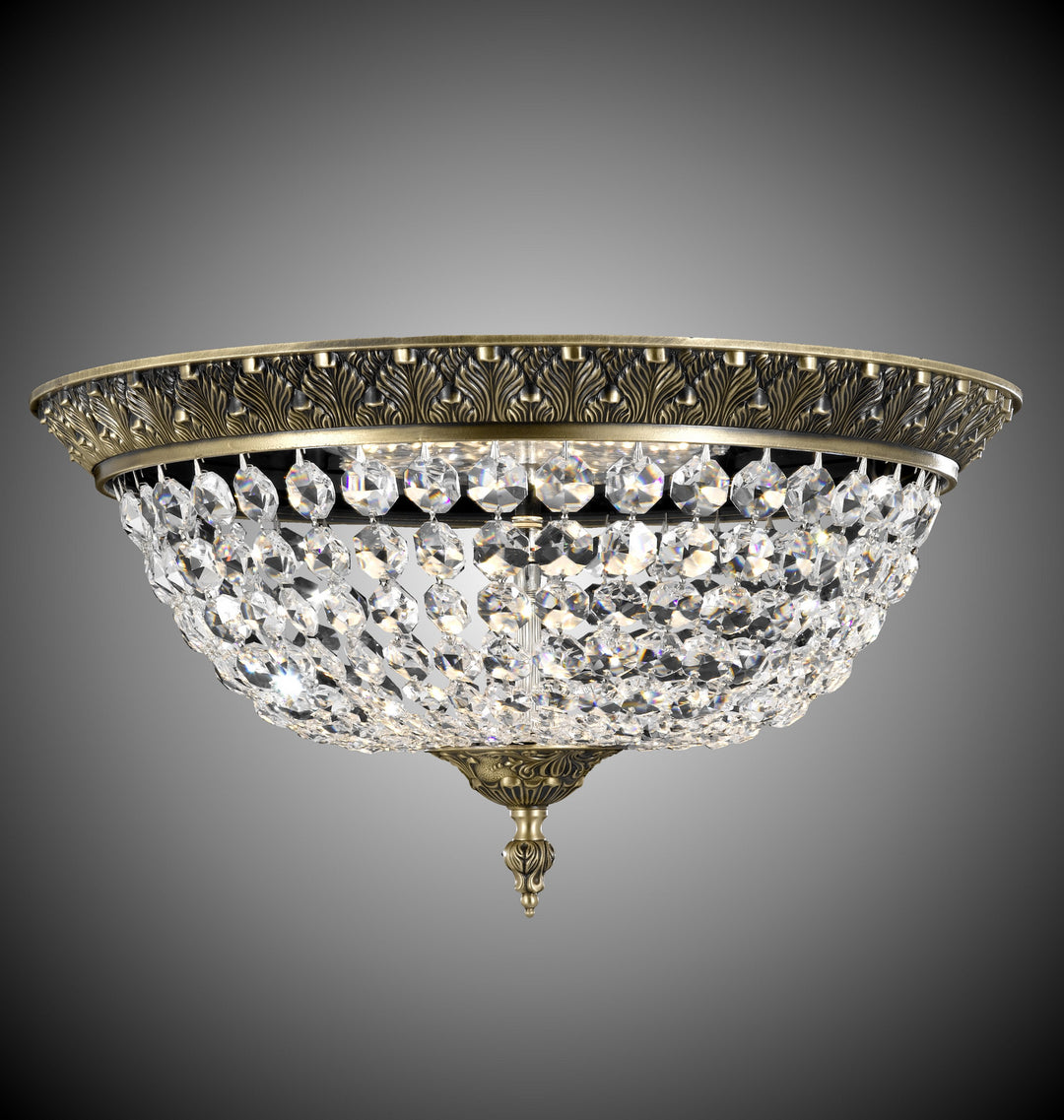 American Brass & Crystal Corinthian FM8619-P-02G Ceiling Light - Antique Black Glossy