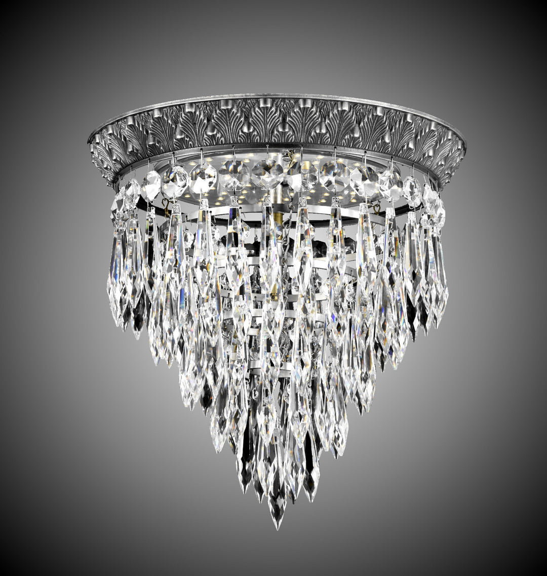 American Brass & Crystal Corinthian FM8812-U-10G Ceiling Light - Antique Silver