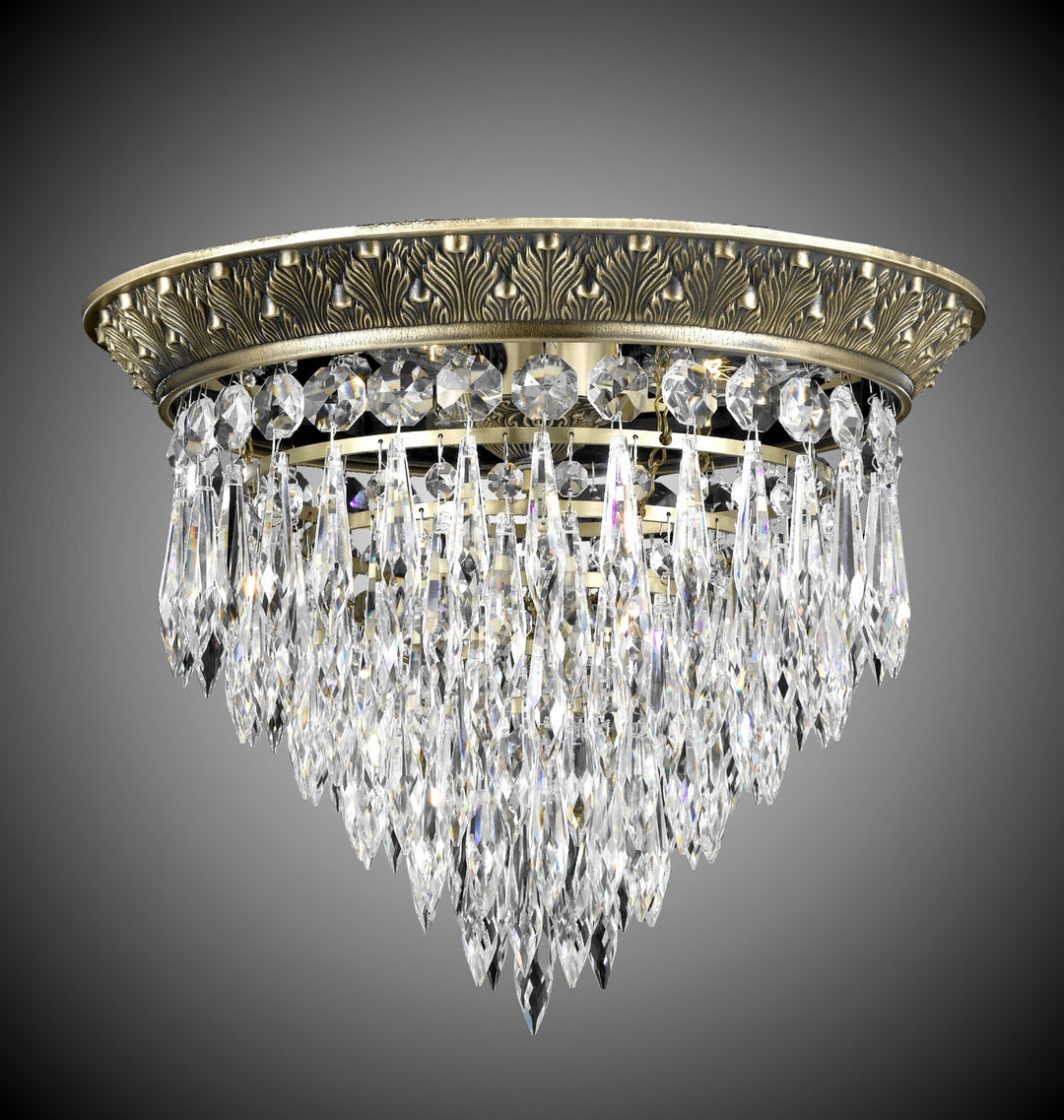 American Brass & Crystal Corinthian FM8815-U-02G Ceiling Light - Antique Black Glossy