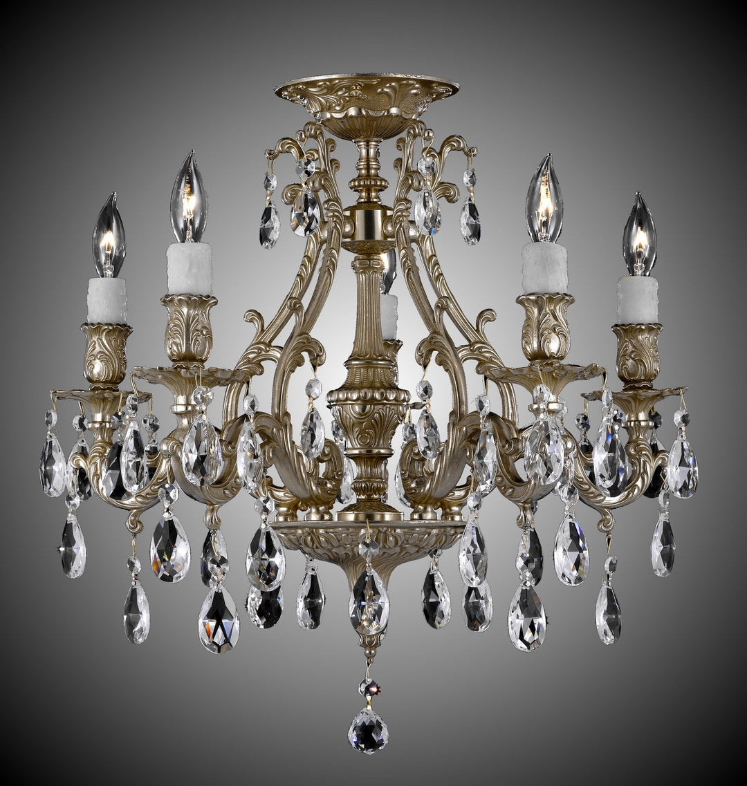 American Brass & Crystal Chateau FM9630-O-16G-PI Ceiling Light - True Brass