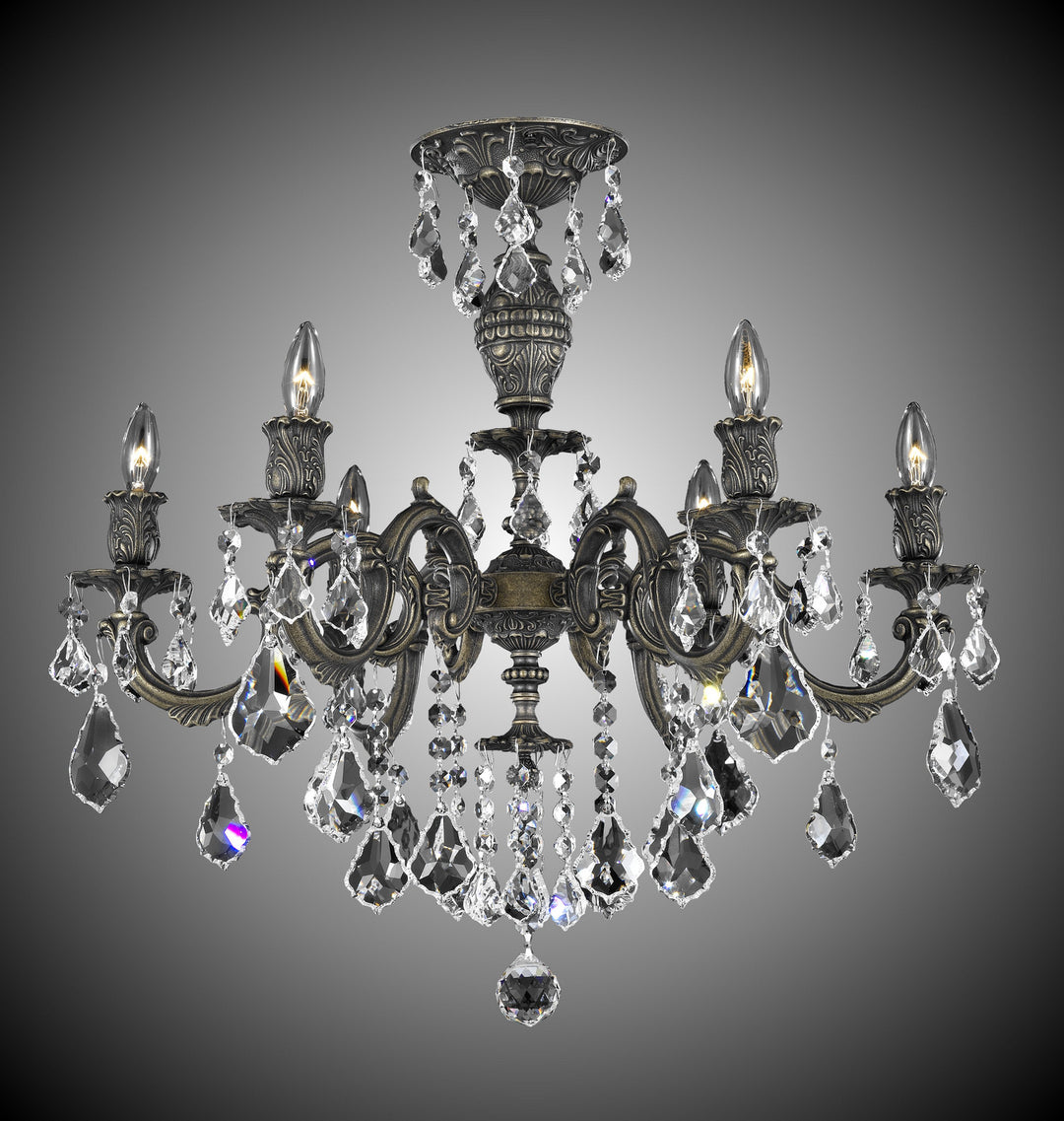 American Brass & Crystal Marlena FM9743-A-21S Ceiling Light - Palace Bronze