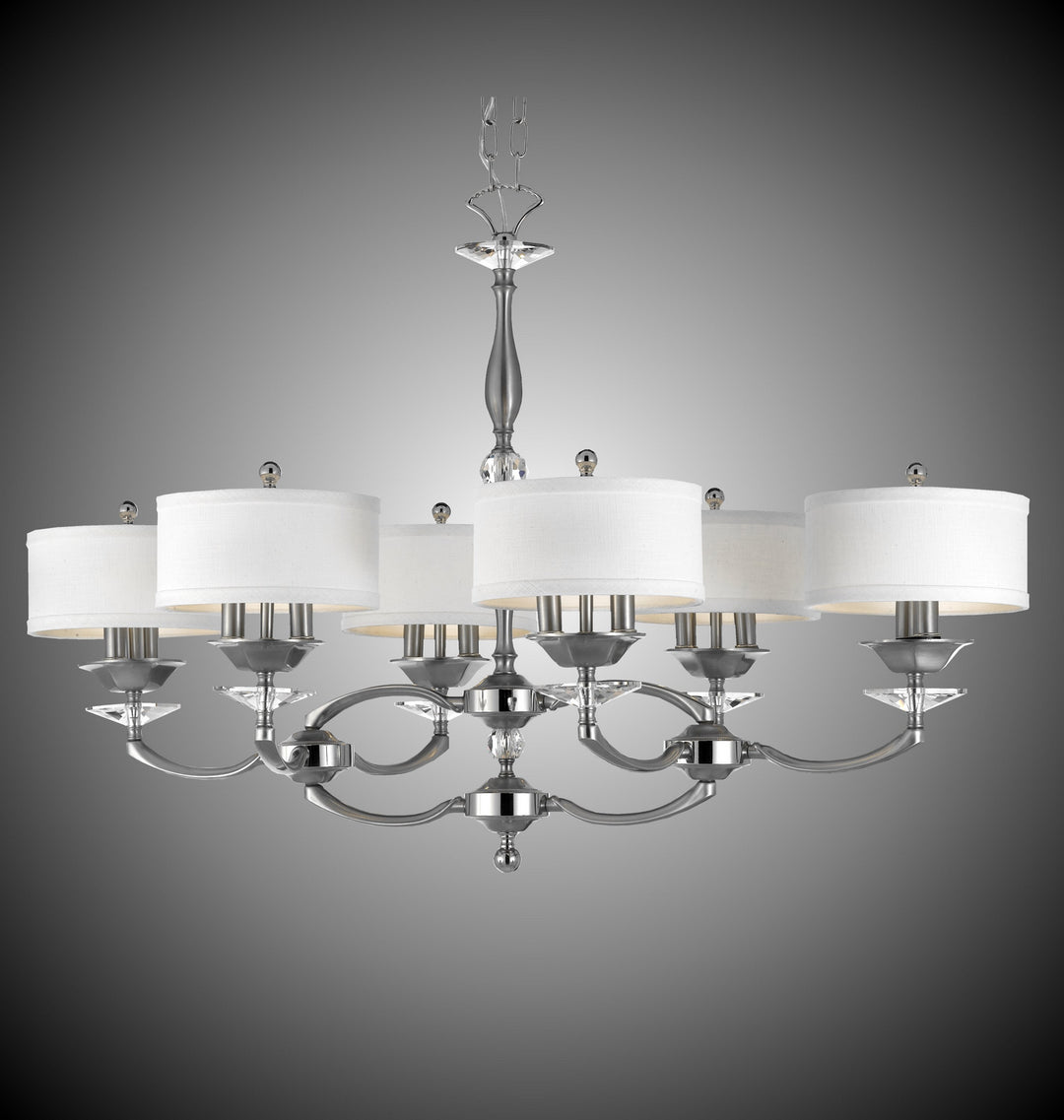 American Brass & Crystal Kensington IL5447-37G-38G-ST-HL Chandelier Light - Pewter w/Polished Nickel Accents