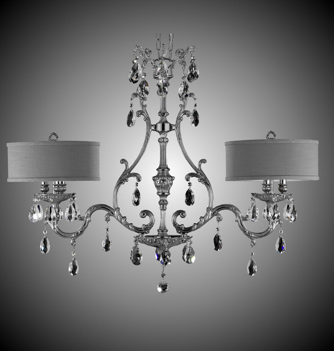 American Brass & Crystal Chateau IL9662-O-08G-ST-GL Chandelier Light - Silver