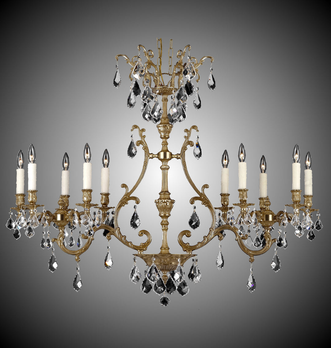 American Brass & Crystal Chateau IL9673-2-A-16G-PI Chandelier Light - True Brass