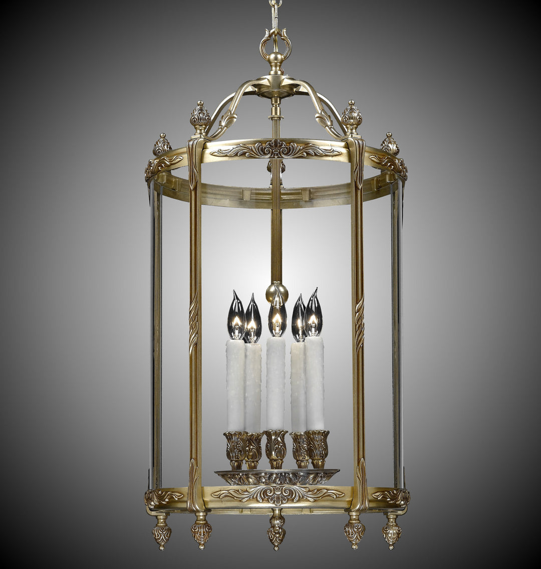 American Brass & Crystal Lantern LT2117-03G-PI Pendant Light - French Gold Glossy