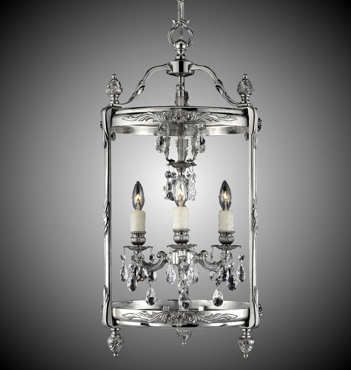 American Brass & Crystal Lantern LT2213-O-08G-PI Pendant Light - Silver