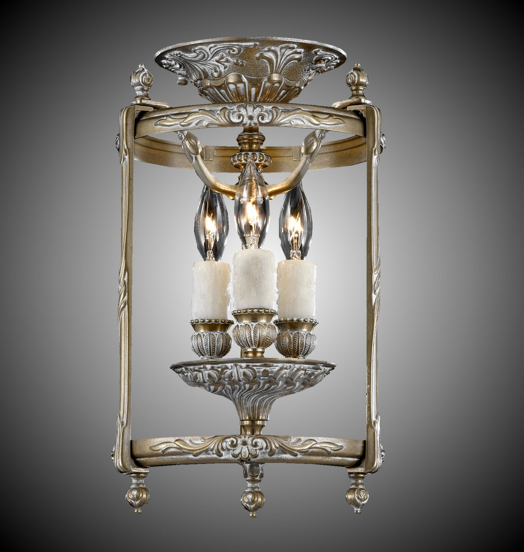 American Brass & Crystal Lantern LTFM2108-04G-PI Ceiling Light - Antique White Glossy