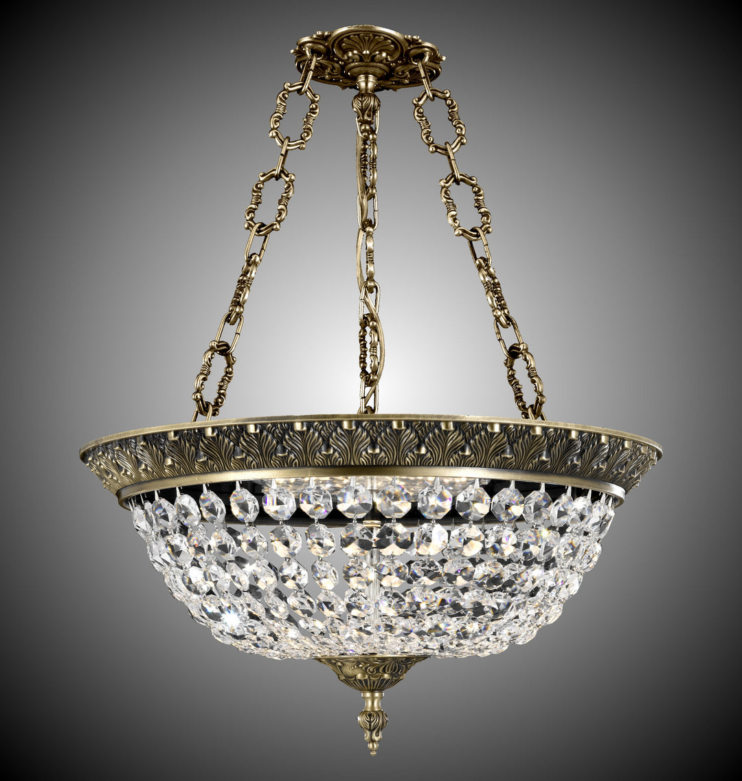 American Brass & Crystal Corinthian PD8219-P-02G Pendant Light - Antique Black Glossy