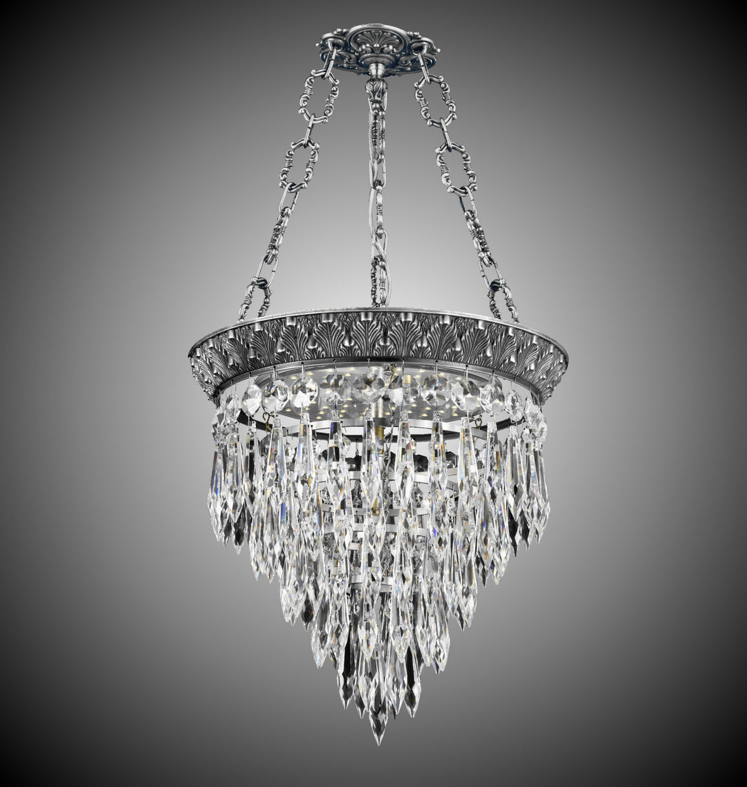 American Brass & Crystal Corinthian PD8312-U-10G Pendant Light - Antique Silver
