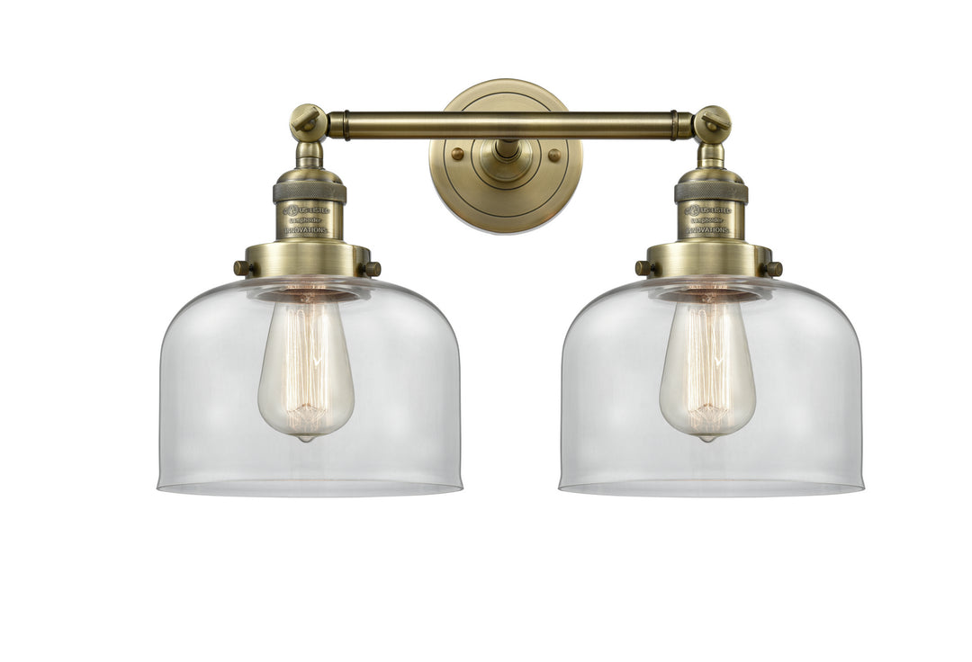Innovations Franklin Restoration 208-AB-G72 Bath Vanity Light 19 in. wide - Antique Brass