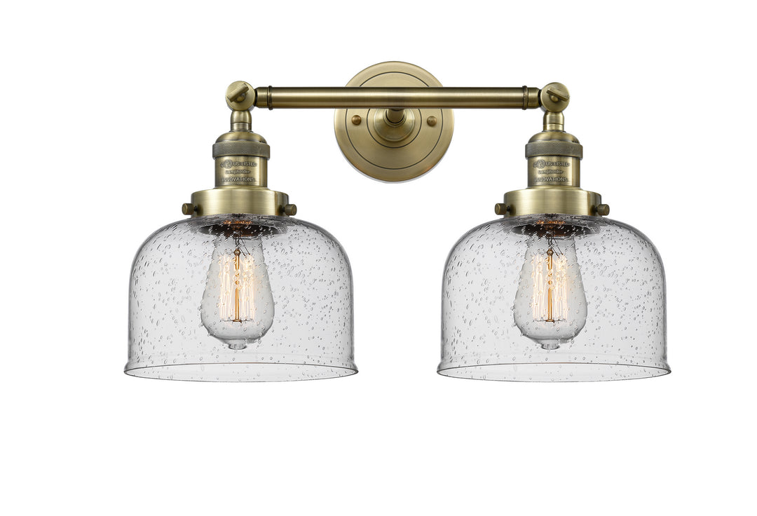 Innovations Franklin Restoration 208-AB-G74 Bath Vanity Light 19 in. wide - Antique Brass