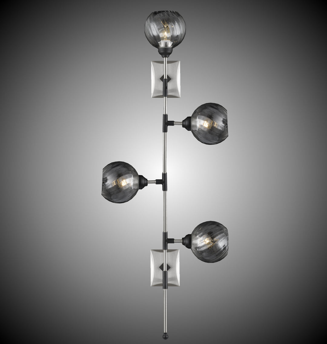 American Brass & Crystal Magro WS3360-4-37G-35S Wall Sconce Light - Pewter w/Old Bronze Accents