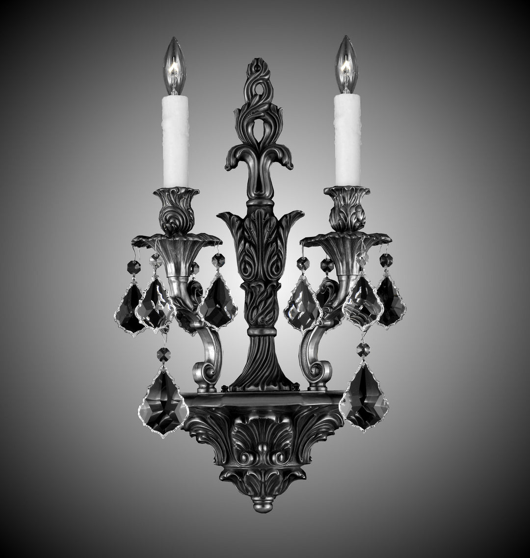 American Brass & Crystal Blairsden WS9082-A-10G-PI Wall Sconce Light - Antique Silver