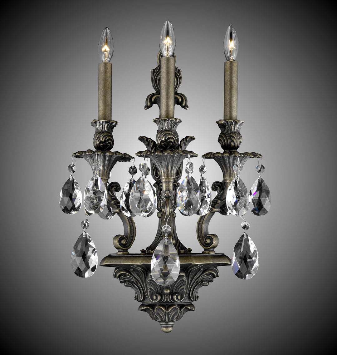 American Brass & Crystal Blairsden WS9083-O-21S-ST Wall Sconce Light - Palace Bronze