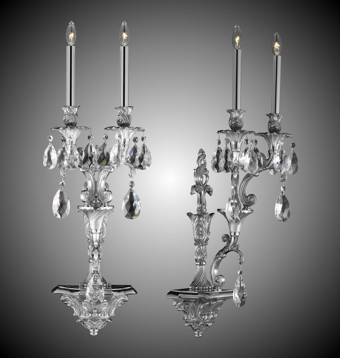 American Brass & Crystal Blairsden WS9085-O-08G-ST Wall Sconce Light - Silver