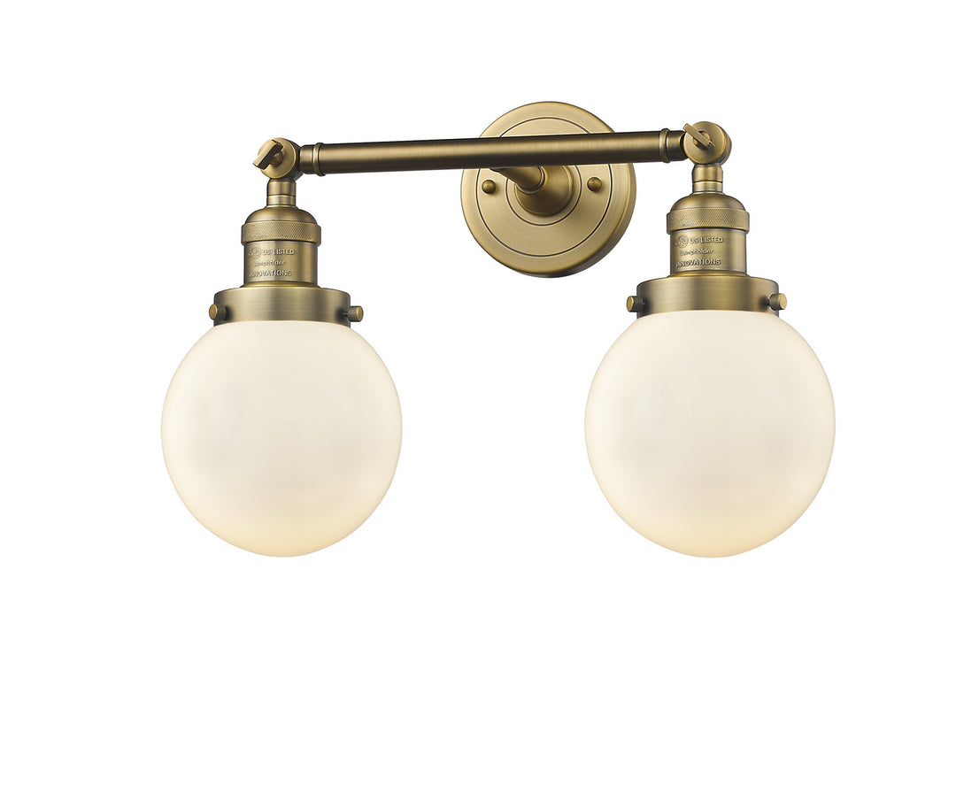 Innovations Franklin Restoration 208-BB-G201-6 Bath Vanity Light 17 in. wide - Brushed Brass