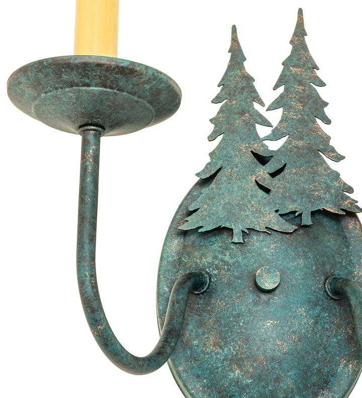 Meyda Tiffany Double Pine Tree 120783 Wall Light - Verdigris