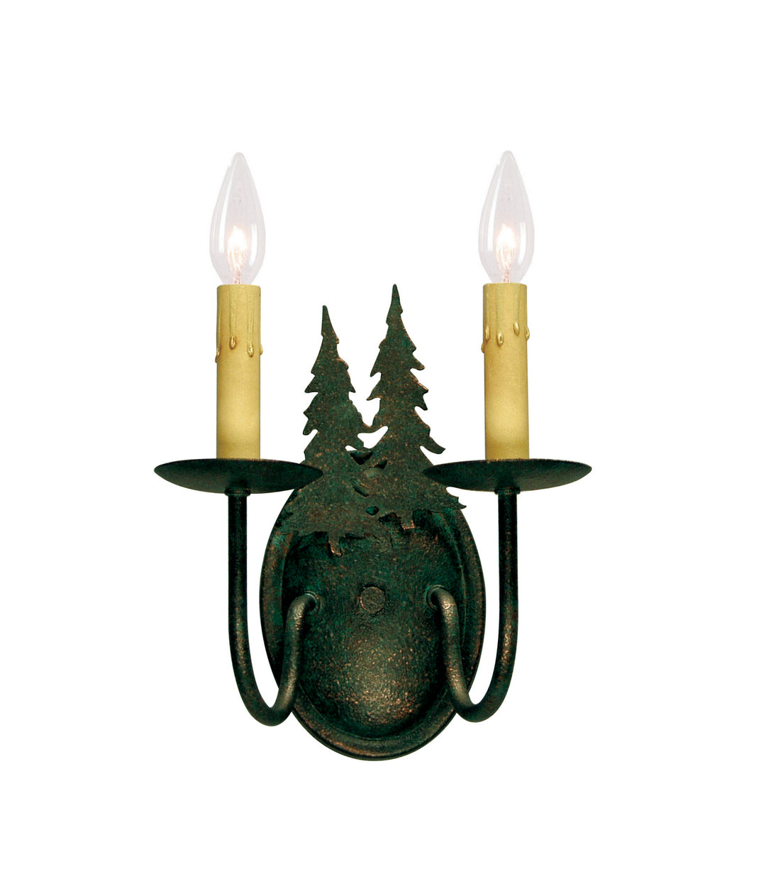 Meyda Tiffany Double Pine Tree 120783 Wall Light - Verdigris