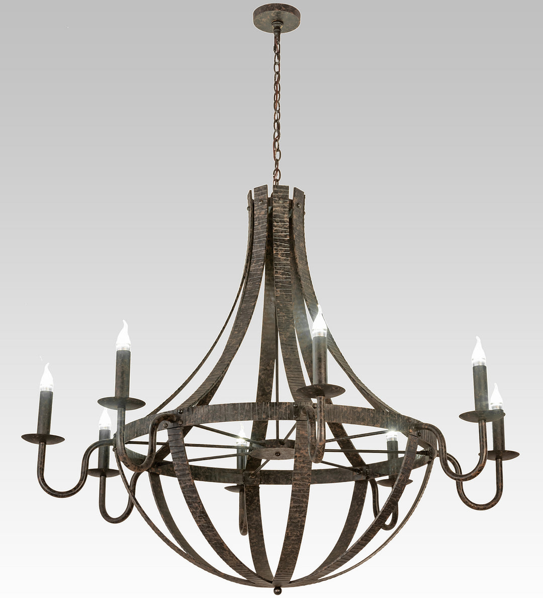 Meyda Tiffany Barrel Stave 197212 Chandelier Light - Nickel