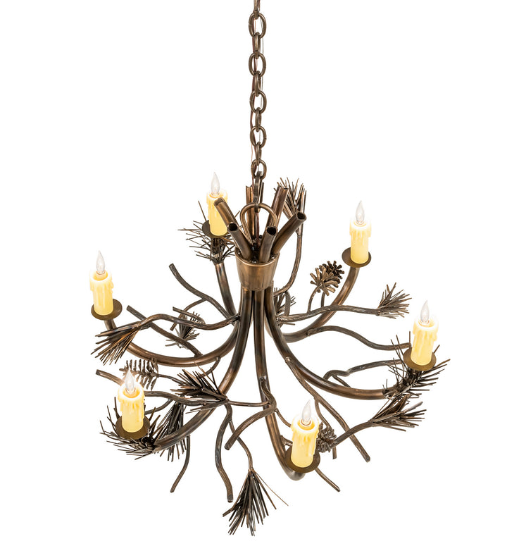 Meyda Tiffany Woodland Pine 200184 Chandelier Light - Antique Copper,Burnished