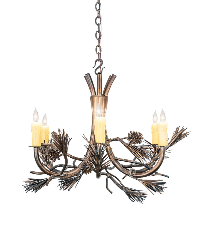 Meyda Tiffany Woodland Pine 200184 Chandelier Light - Antique Copper,Burnished