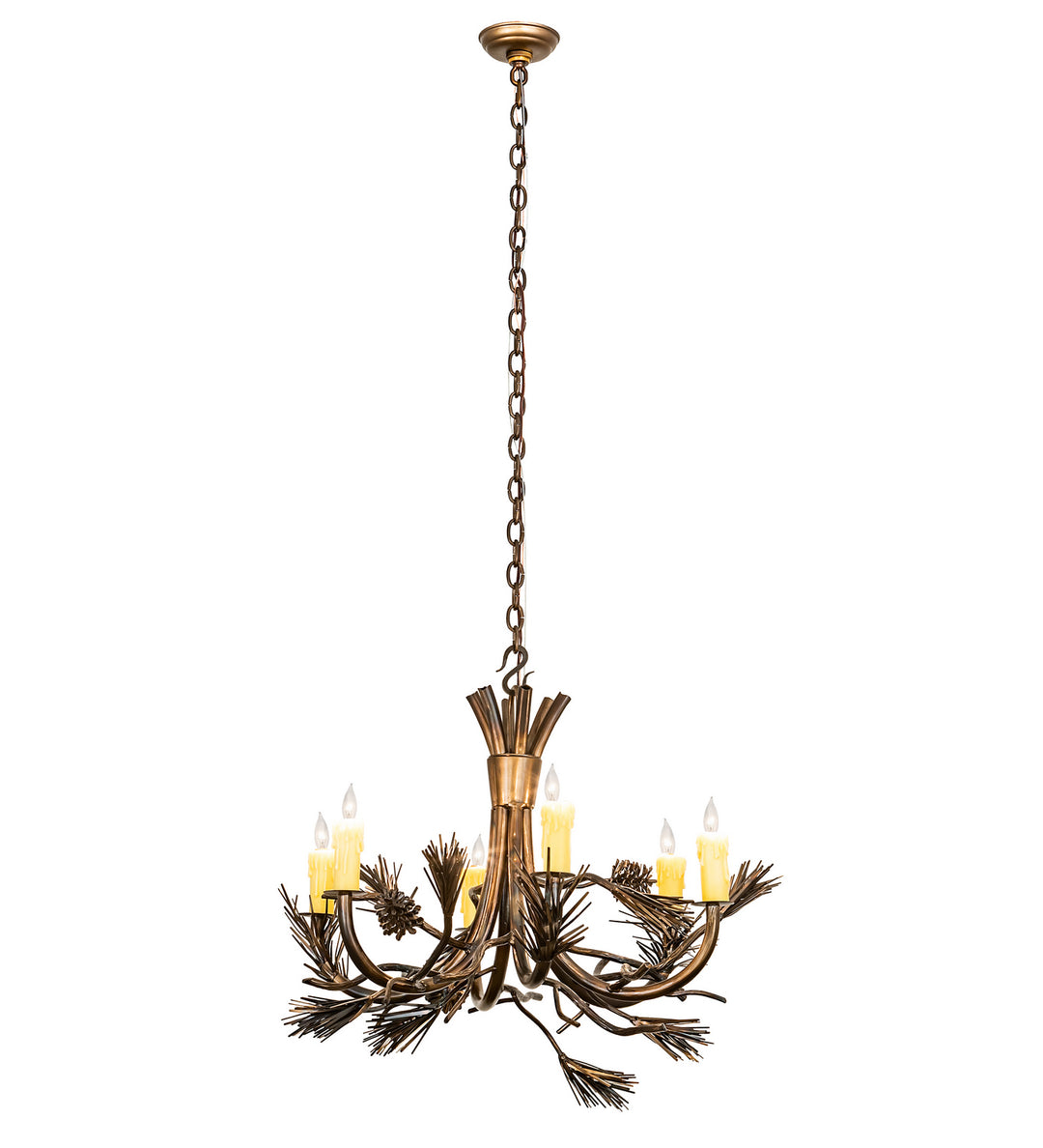 Meyda Tiffany Woodland Pine 200184 Chandelier Light - Antique Copper,Burnished