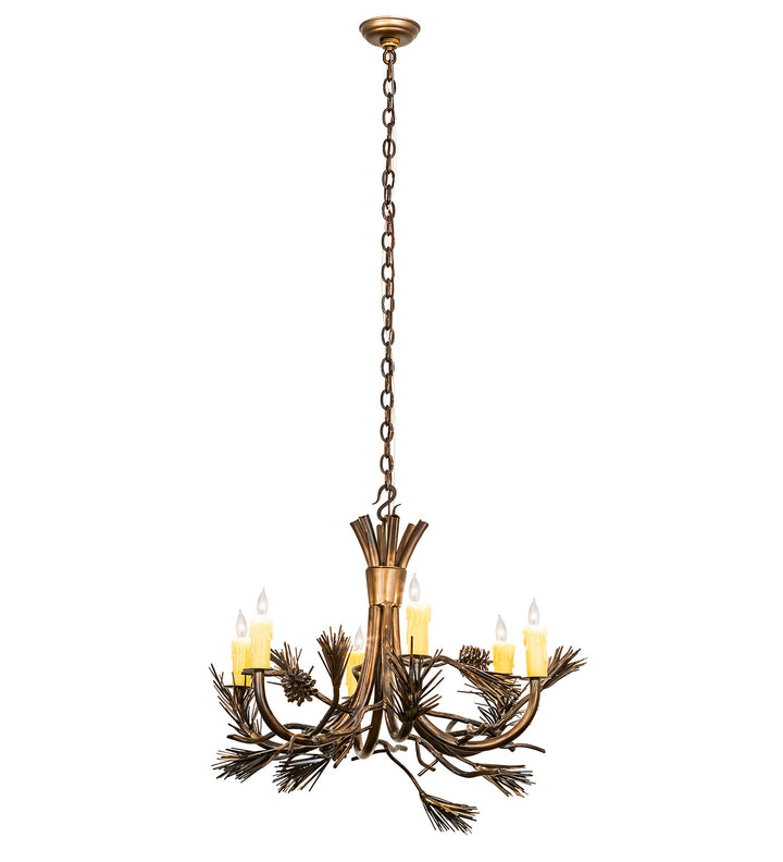 Meyda Tiffany Woodland Pine 200184 Chandelier Light - Antique Copper,Burnished