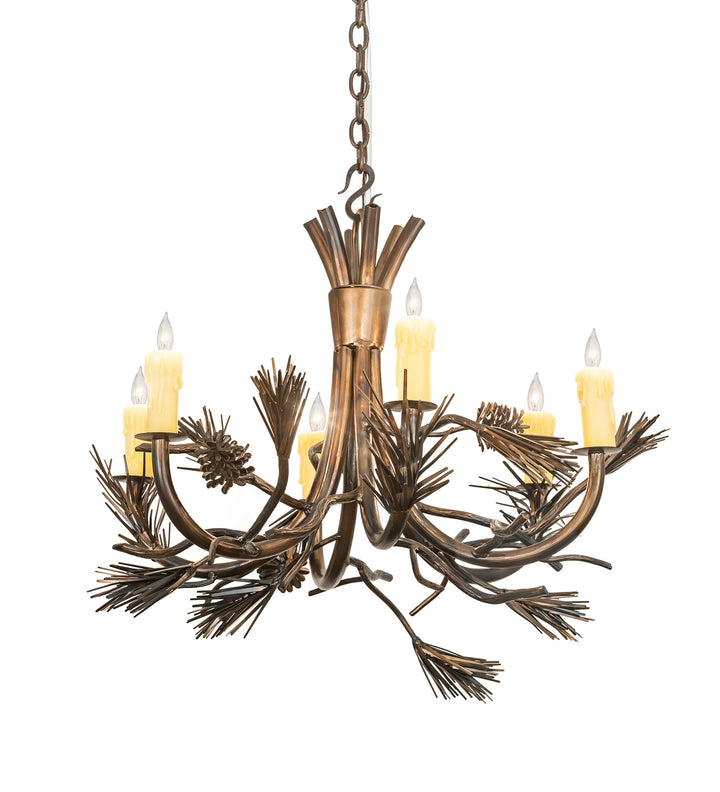 Meyda Tiffany Woodland Pine 200184 Chandelier Light - Antique Copper,Burnished